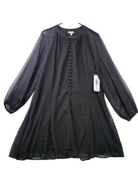 Joie Balloon Sleeve Dress XXL Black Flowy Romantic Goth Whimsical Fairy Grunge